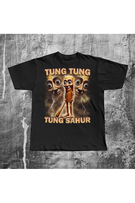 Tung Tung Tung Sahur Funny Baseball Bat Meme T-shirt, Italian Brainrot Shirt, Dank Memes Tshirt, Unhinged Clothes, Weird Tee, Oddly Specific