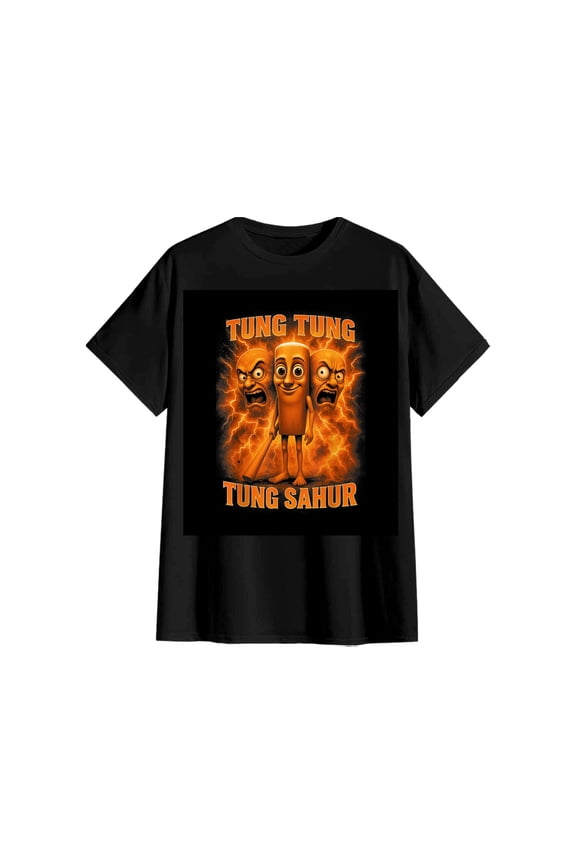 Tung Tung Tung Sahur Graphic Summer T-Shirts Italian Brainrot Animals meme Themed Short Sleeve Tshirts Crewneck Print Tops Loose Fit