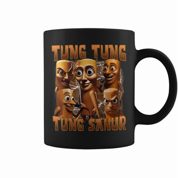 Tung Tung Tung Sahur Meme Brain Red Coffee Mugs