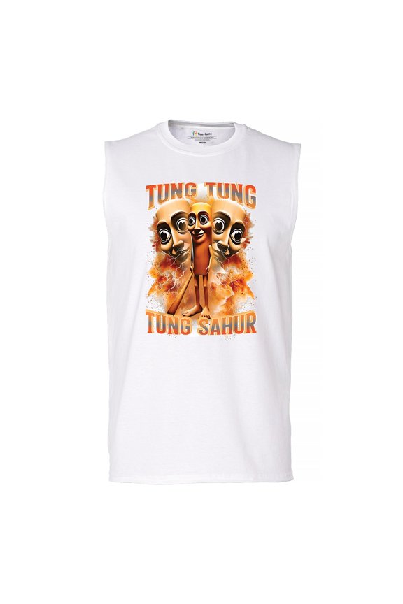 Tung Tung Tung Sahur Men's Muscle Shirt Fun Italian Brainrot Gen Z Alpha Meme