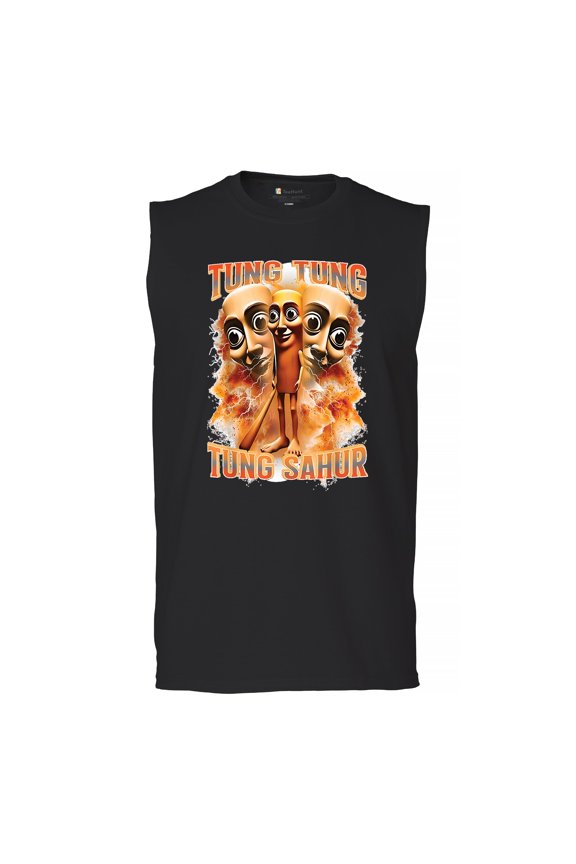 Tung Tung Tung Sahur Men's Muscle Shirt Fun Italian Brainrot Gen Z Alpha Meme
