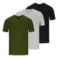 thumbnail image 1 of Tungbrin 3 Pack Mens V Neck T-Shirts Big and Talls Slim Short Sleeve Undershirts Basic Solid Color Stretchy Shirt, 1 of 2