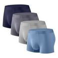 thumbnail image 1 of Tungbrin 4 Pack Men's Plus Size Boxer Briefs Stretchy Quick Dry Mid Waist Sports Panties Solid Color Underwear, 1 of 2