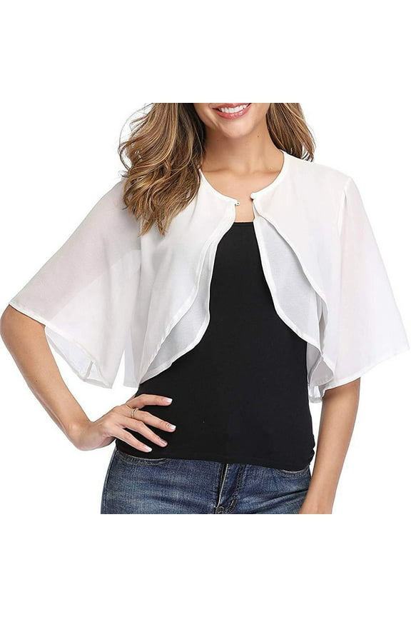 Cropped Cardigan for Women Lace See Through Lightweight Tops Short Sleeve Open Front Thin Solid Clothes