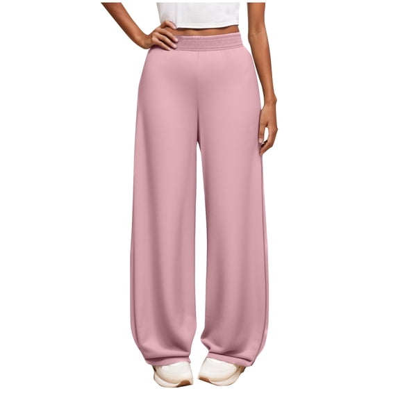 Tungbrin Girls Wide Leg Sweatpants Baggy Casual High Elastic Waist Palazzo Pants Children's Basic Solid Color Joggers