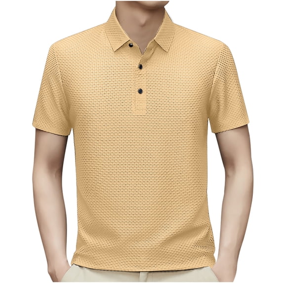 Tungbrin Golf Shirt for Men Quick Dry Breathable Lapel Short Sleeve Button up Tops Casual Soft Business Work Tshirts