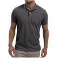 thumbnail image 1 of Tungbrin Golf Shirt for Men Summer Collar Short Sleeve Button up Athletic Tees Basic Solid Color Workout Sports Shirts, 1 of 6