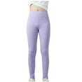 thumbnail image 1 of Tungbrin High Waist Leggings for Girls Soft Comfy Stretchy Bottoms Casual Solid Color Athletic Sports Pants 5-14 Years, 1 of 9