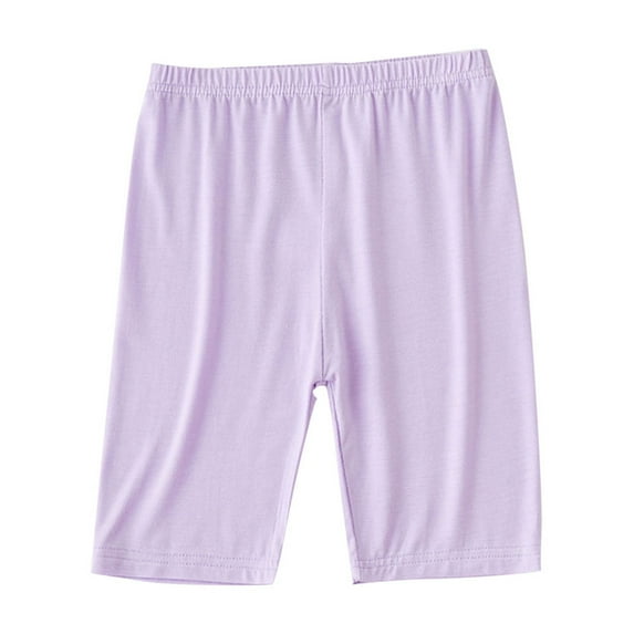 Tungbrin High Waisted Leggings for Girs Toddler Summer Casual Knee Length Shorts Kids Thin Seamless Stretch Gym Shorts