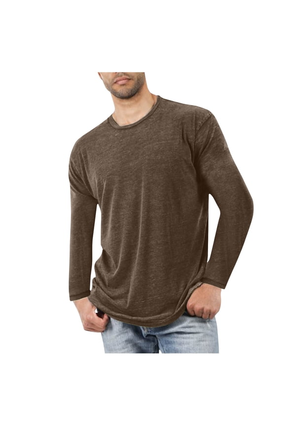 Long Sleeve Shirts for Men Basic Crewneck Lounge Pullover Tops Big and Talls Workout Athletic Clothes