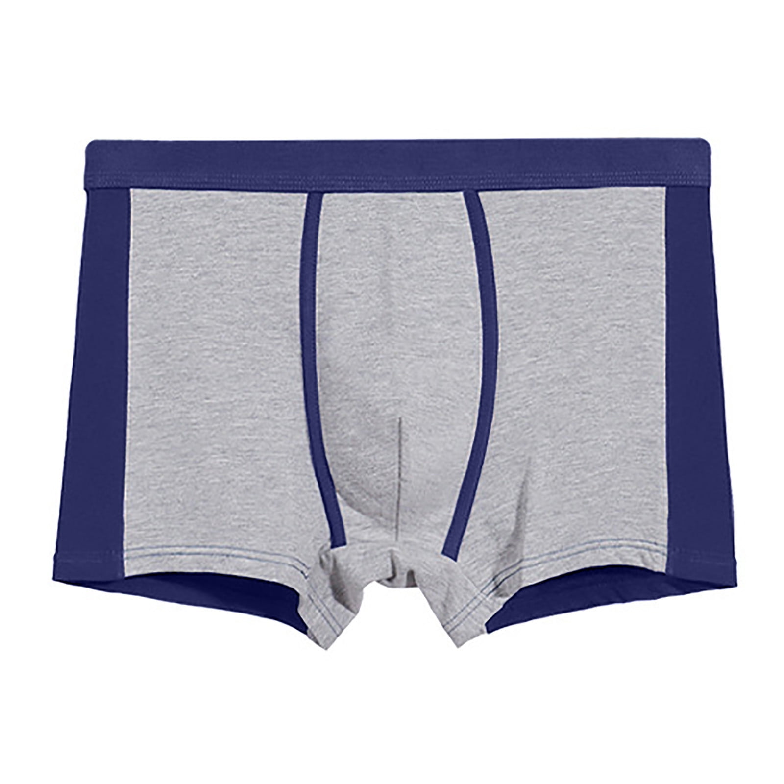 Men's Cotton Boxer Briefs Big and Talls Color Block Elastic Waist Underwear Comfy Moisture Wicking Panties