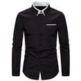 thumbnail image 1 of Tungbrin Men's Dress Shirts Stretch Slim Long Sleeve Collar Button down Wedding Prom Shirt Business Casual Shirts, 1 of 3
