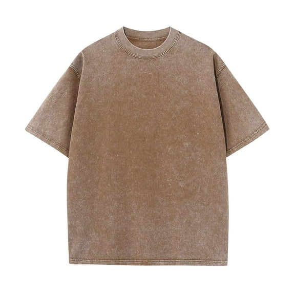 Tungbrin Men's Oversized T-Shirts Big and Talls Baggy Cotton Short Sleeve Casual Shirts Vintage Distressed Crewneck Tops