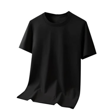 Tungbrin Men's Short Sleeve Shirt Summer Loose Comfy Round Neck Tops Big and Talls Solid Color Lounge Clothes