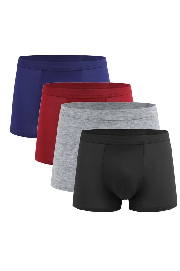 Mens Plus Size Boxer Briefs Soft Comfortable Breathable Mid Rise Panties Stretchy Leak Proof Underwear 3 Pack