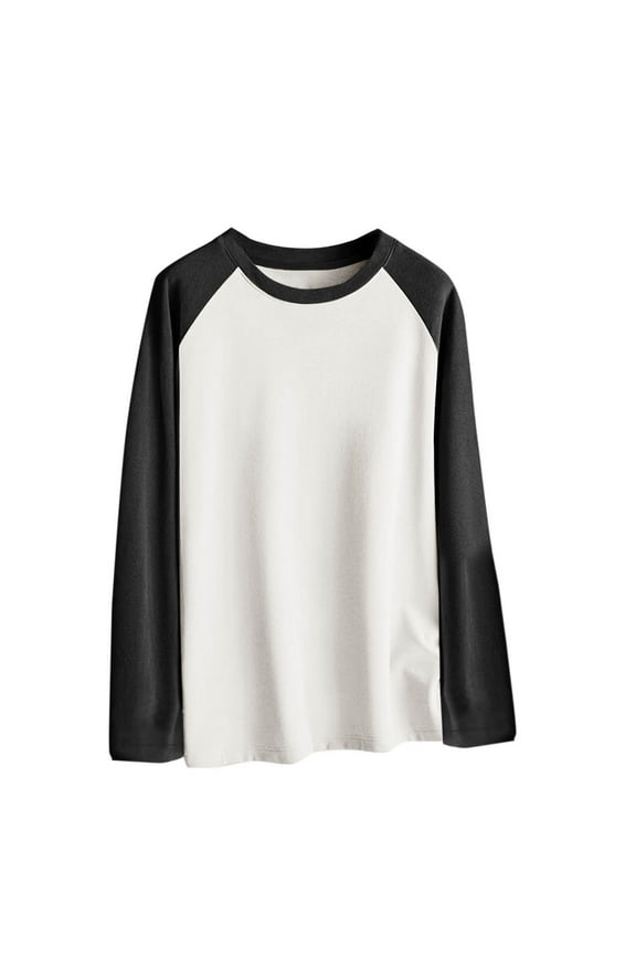 Mens Winter Fleece Thermal Underwear Plus Size Long Sleeve Round Neck Tees Fashion Color Block Warm Shirts