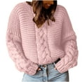 thumbnail image 1 of Tungbrin Plus Size Sweater for Women Long Sleeve Loose Comfy Solid Pullover Tops Fall Round Neck Trendy Clothes, 1 of 6