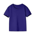 thumbnail image 1 of Tungbrin Short Sleeve Tshirts for Girls Summer Basic Solid Round Neck Tops Unisex Casual Loose Cotton Blouses, 1 of 3