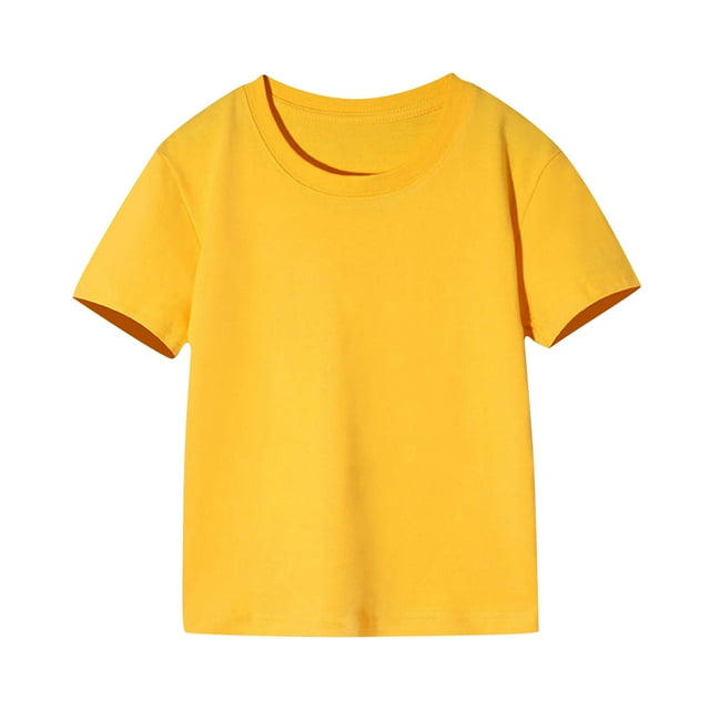 Tungbrin Short Sleeve Tshirts for Girls Summer Basic Solid Round Neck Tops Unisex Casual Loose Cotton Blouses
