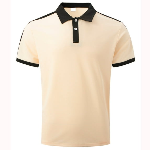 Tungbrin Summer Golf Shirts for Men Trendy Color Block Short Sleeve Button up Tennis Tees Plus Size Collared T-Shirts