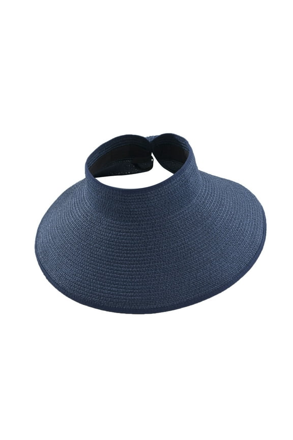 Sun Visor Hats for Women Summer UV Protection Wide Brim Topless Beach Hats Packable Foldable Cap UPF 50+