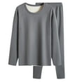 thumbnail image 1 of Tungbrin Thermal Underwear for Men 2 Piece Big and Talls Fleece Lounge Outfits Long Sleeve Shirts and Bottoms Homewear, 1 of 3