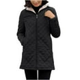 thumbnail image 1 of Tungbrin Women's Plus Size Fleece Lined Jackets Solid Long Sleeve Hooded Parkas with Pockets Fall Winter Long Warm Cozy Coat, 1 of 7