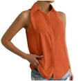 thumbnail image 1 of Tungbrin Women's Plus Size Sleeveless T Shirts Button down V Neck Solid Tops Summer Lightweight Loose Fashion Casual Blouse, 1 of 7