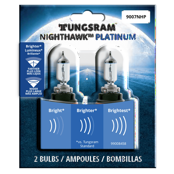 Tungsram 9007 Nighthawk Platinum Halogen Bulb, 2-pack