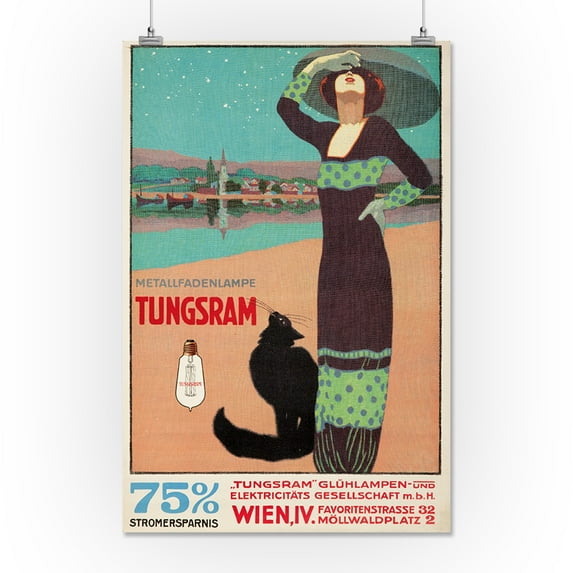 Tungsram Vintage Poster (artist: Farago, Geza) c. 1913 (16x24 Giclee Gallery Print, Wall Decor Travel Poster)