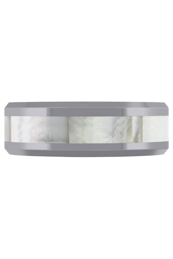 Tungsten Abalone Shell Inlay Comfort-fit 8mm Size-7 Bridal Anniversary Engagement Wedding Band