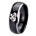 thumbnail image 1 of Tungsten Anchor Design 8mm Glossy Black 2 Tone Dome Polished Edges Men Ring, 1 of 2