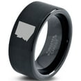 thumbnail image 1 of Tungsten Arizona The Grand Canyon State Band Ring 9mm Men Women Comfort Fit Black Flat Cut Brushed Polished, 1 of 4