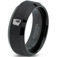 thumbnail image 1 of Tungsten Arizona The Grand Canyon State Cactus Band Ring 8mm Men Women Comfort Fit Black Beveled Edge Brushed Polished, 1 of 4