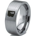 thumbnail image 1 of Tungsten Arizona The Grand Canyon State Cactus Band Ring 8mm Men Women Comfort Fit Gray Flat Cut Brushed Polished, 1 of 4