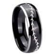 thumbnail image 1 of Tungsten Baseball 8mm Glossy Black 2 Tone Dome Polished Edges Men Ring, 1 of 2