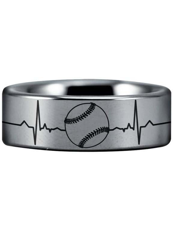 Tungsten Baseball Lifeline Ring