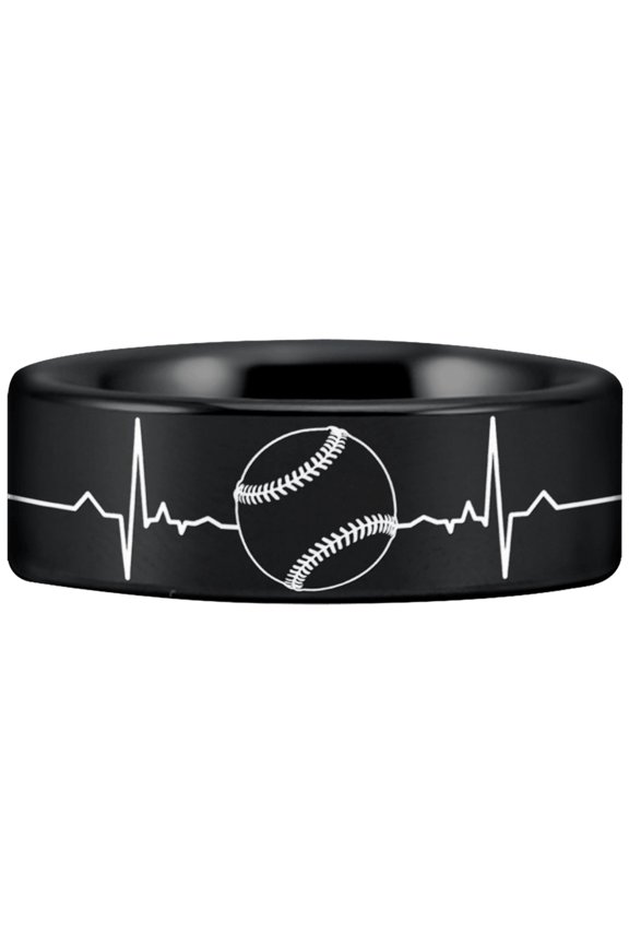 Tungsten Baseball Lifeline Ring