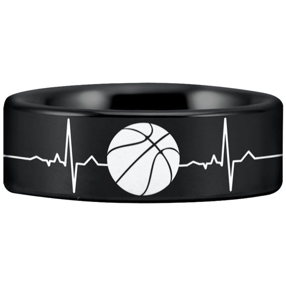 Tungsten Basketball Lifeline Ring