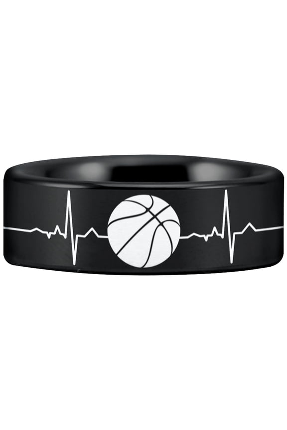 Tungsten Basketball Lifeline Ring
