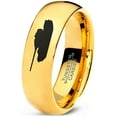 thumbnail image 1 of Tungsten Battlefield Military Tank Band Ring 7mm Men Women Comfort Fit 18k Yellow Gold Dome Polished, 1 of 4