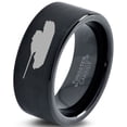 thumbnail image 1 of Tungsten Battlefield Military Tank Band Ring 9mm Men Women Comfort Fit Black Flat Cut Brushed Polished, 1 of 4