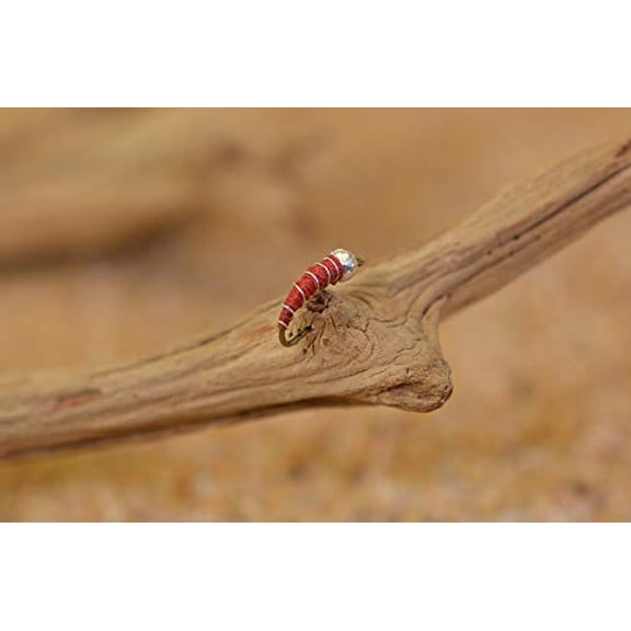 Tungsten Bead Head Red Zebra Midge Fly | Mustad Signature Fly Hooks | 1 Doz Flies