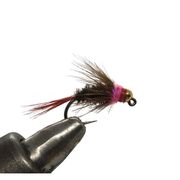Tungsten Beadhead Jig - Red Dart - Peacock Body