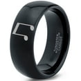 thumbnail image 1 of Tungsten Beam Note Music Band Ring 8mm Men Women Comfort Fit Black Dome Polished, 1 of 4