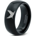 thumbnail image 1 of Tungsten Bird Flying Spreading Wings Aves Band Ring 8mm Men Women Comfort Fit Black Dome Polished, 1 of 4