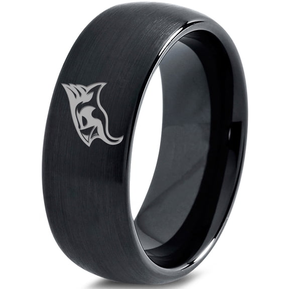 Tungsten Bird Watching Aves Band Ring 8mm Men Women Comfort Fit Black Dome Brushed Polished