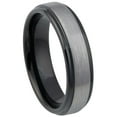 thumbnail image 1 of Tungsten Black Carbon Fiber Inlay Brushed Center Ring Size 7.5, 1 of 3