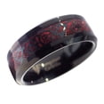 thumbnail image 1 of Tungsten Black Celtic Dragon Ring Red Carbon Fiber Mens Womens 8mm Wedding Band Fantasy Forge Jewelry, 1 of 3