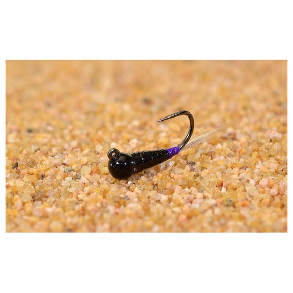 Tungsten Black/Purple Perdigon Jig Head Fly - Euro Nymph Tied on Hanak Hook - 6ct Packs